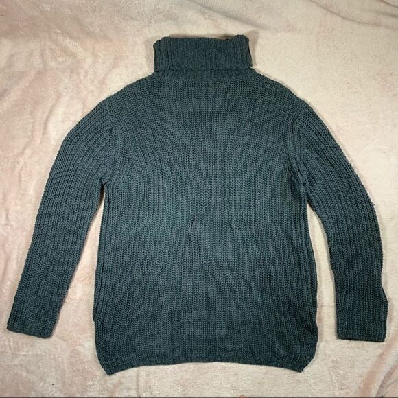 Pol Oversized Aysmmetrical Knit Grey Turtleneck Sweater M - Picture 8 of 8